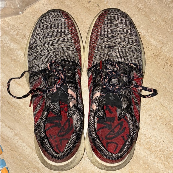 ADIDAS REN ZHE PUREBOOST GO 2019 Black & Red Mesh Sneakers 9 - Picture 4 of 15